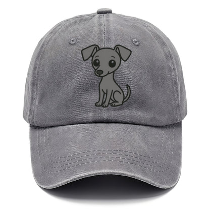 italian greyhound gray sitting pose with thin build portrait design Hat
