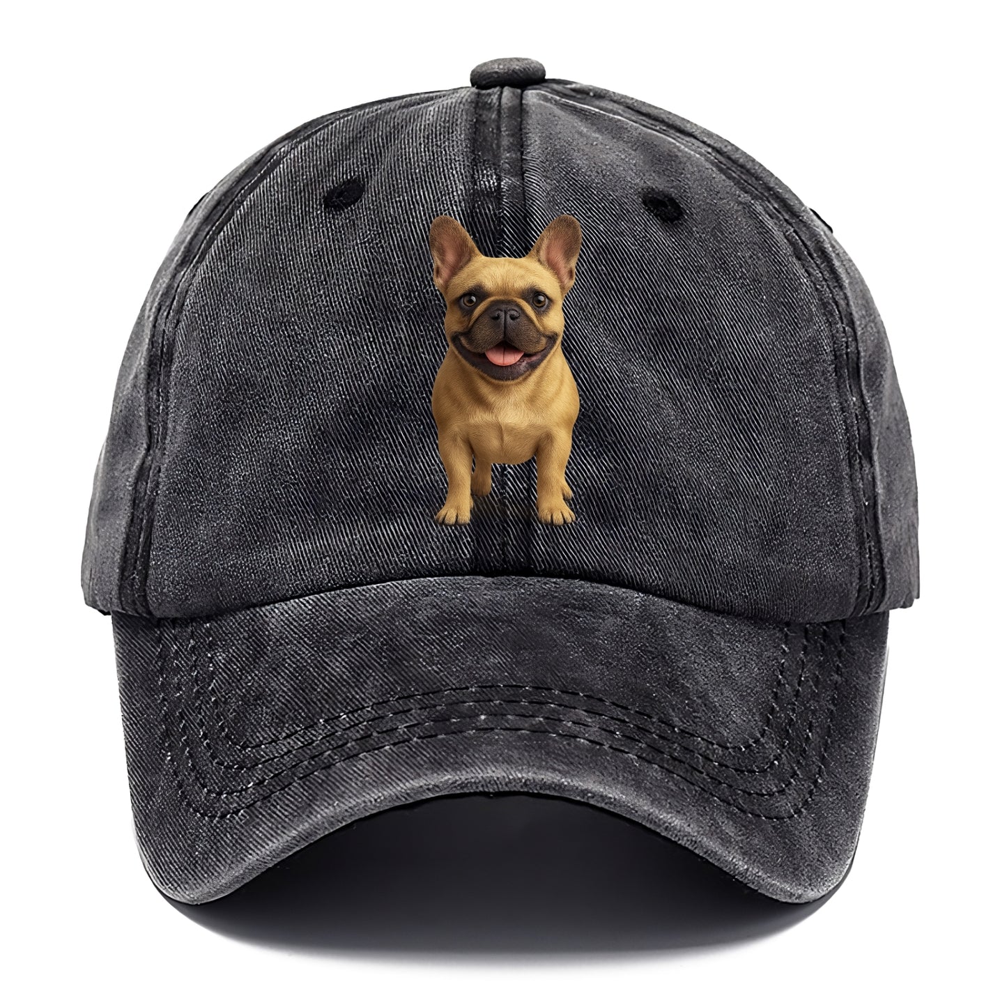 smiling french bulldog portrait hat design Hat