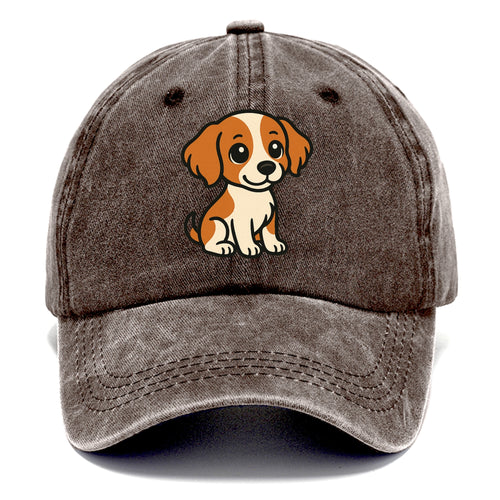 Brittany Spaniel Orange And White Sitting Pose Portrait Design Classic Cap