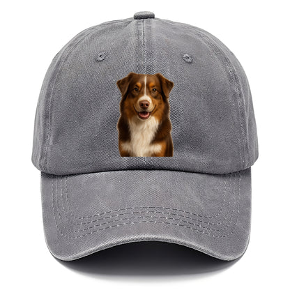 red tri australian shepherd portrait design Hat
