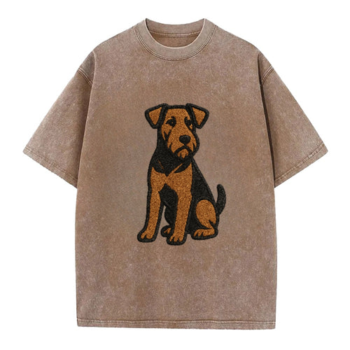 Airedale Terrier Black And Tan Design Vintage T-shirt