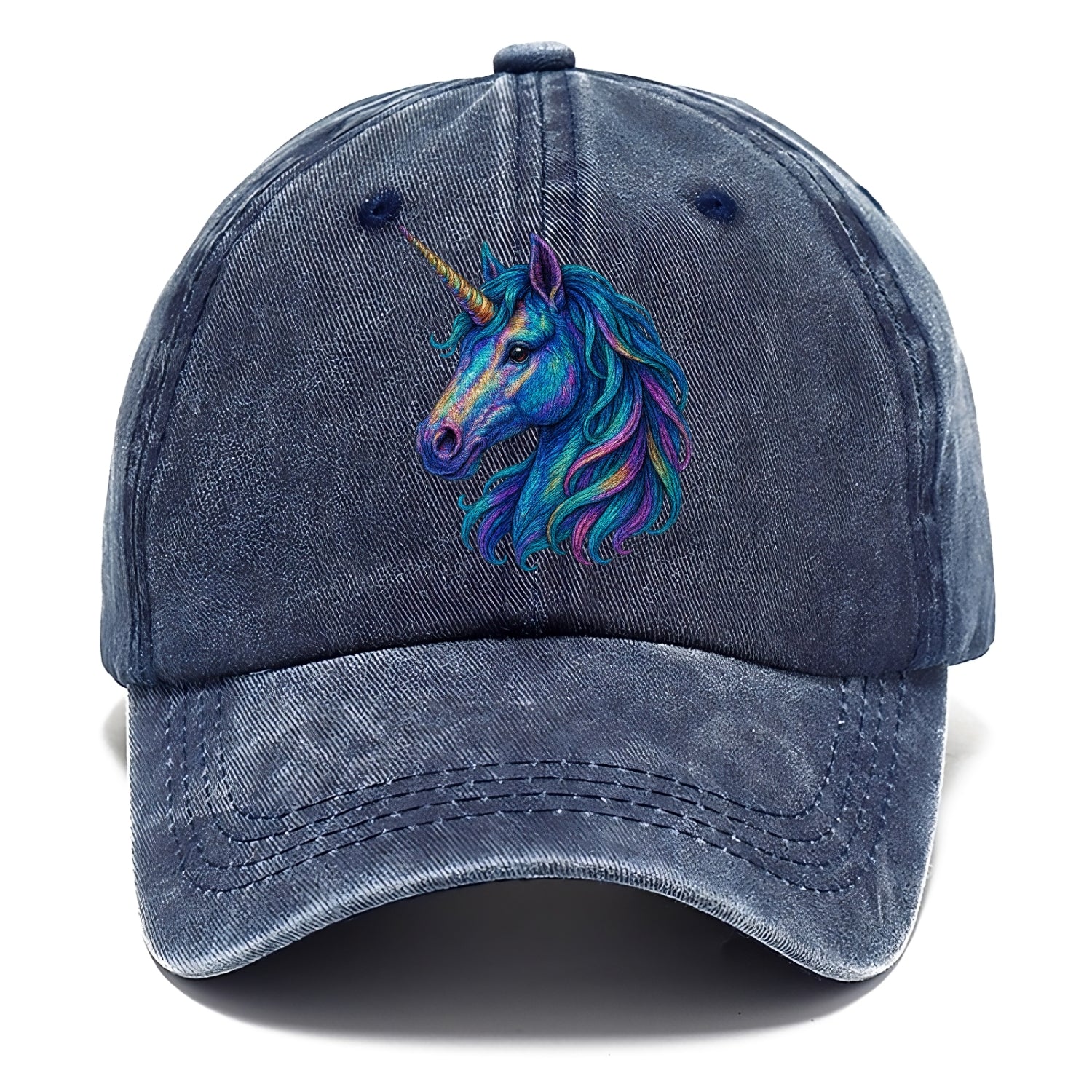 rainbow unicorn head artistic illustration Hat
