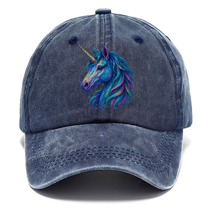 rainbow unicorn head artistic illustration Hat