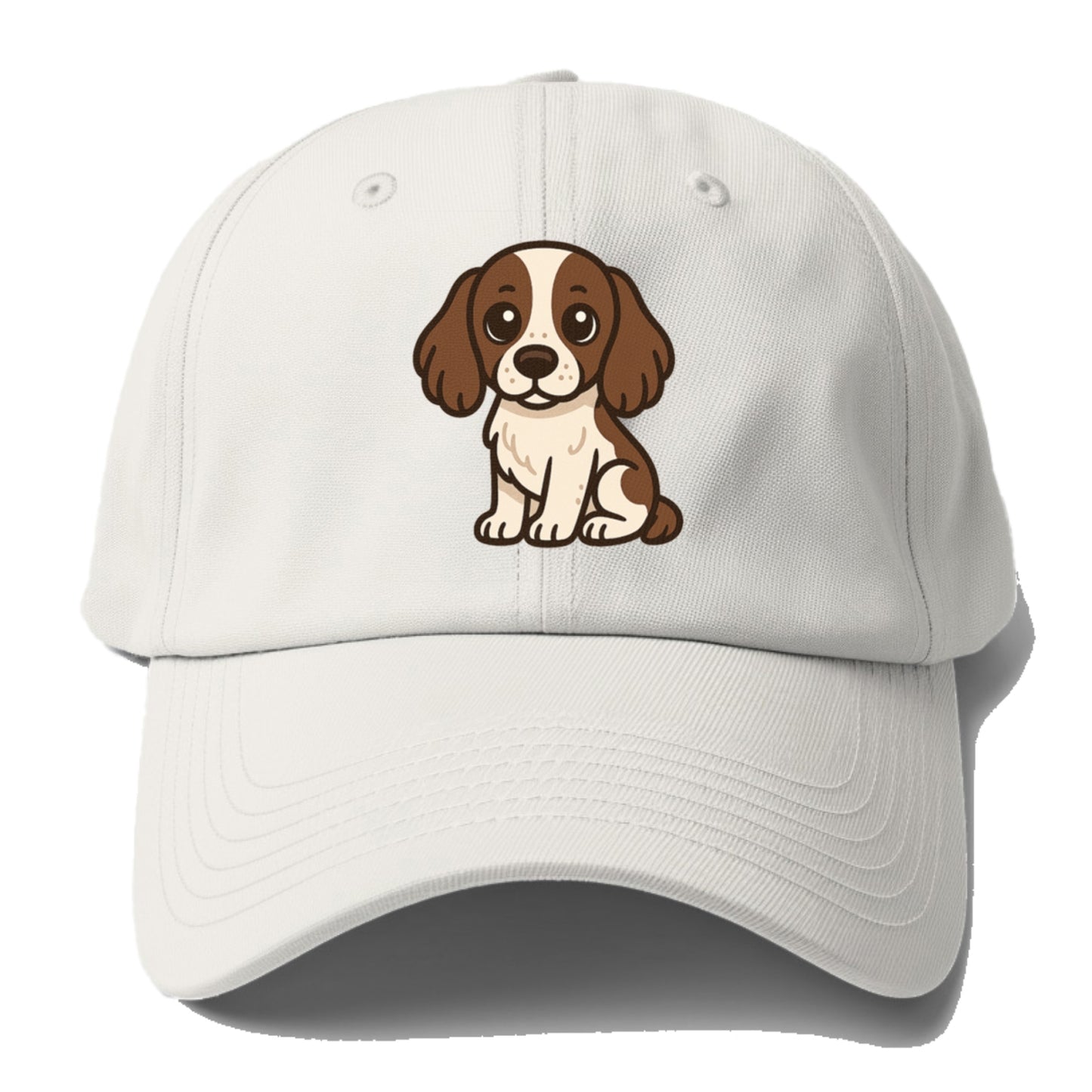 english springer spaniel liver and white sitting pose portrait design Hat