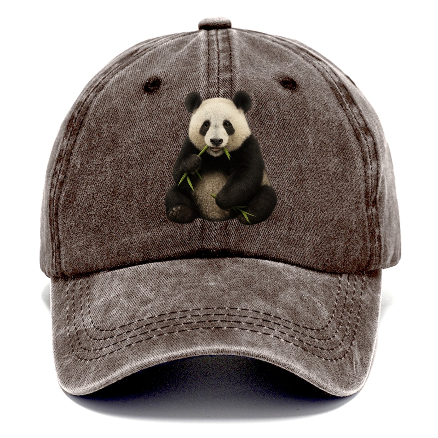 realistic panda eating bamboo hat Hat