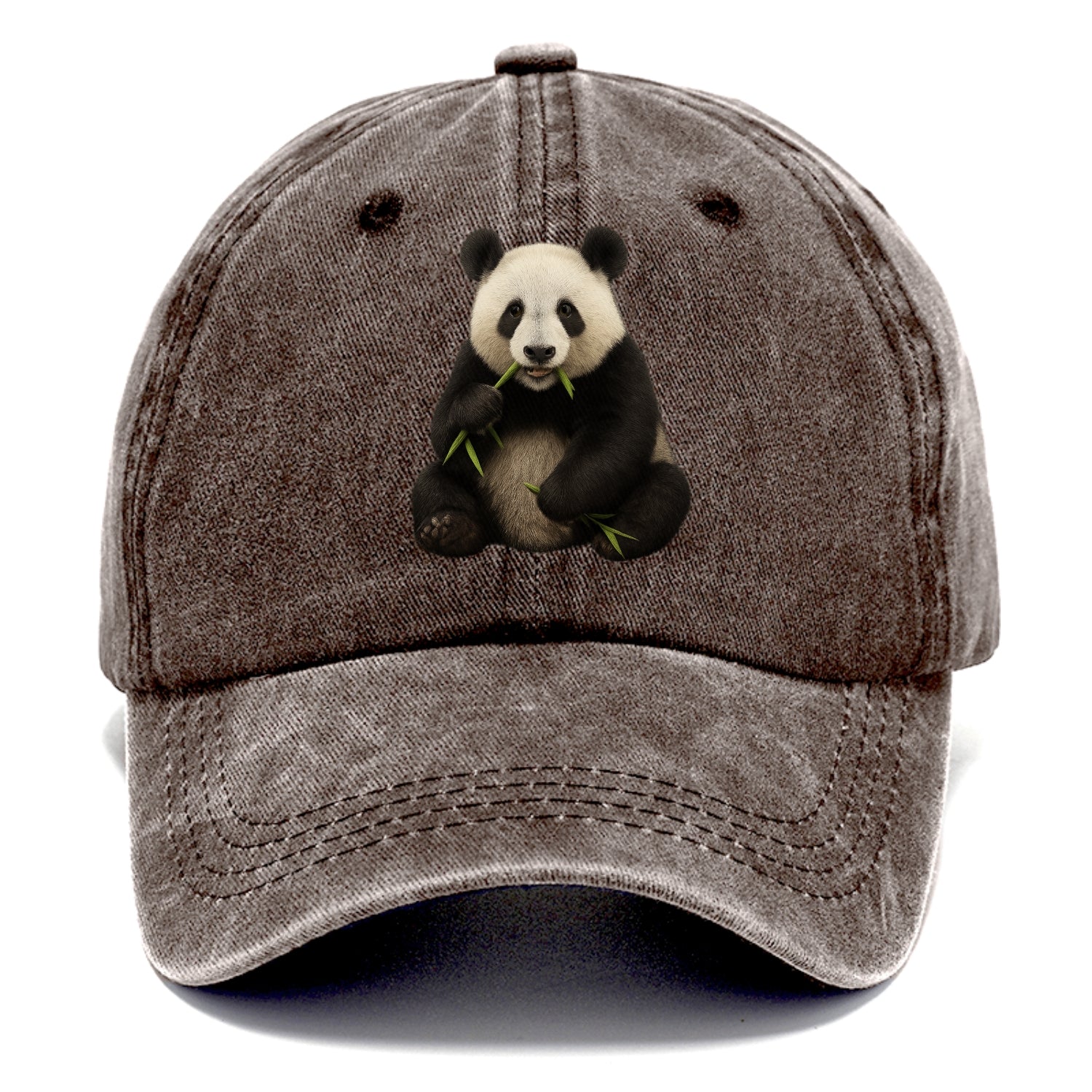 realistic panda eating bamboo hat Hat