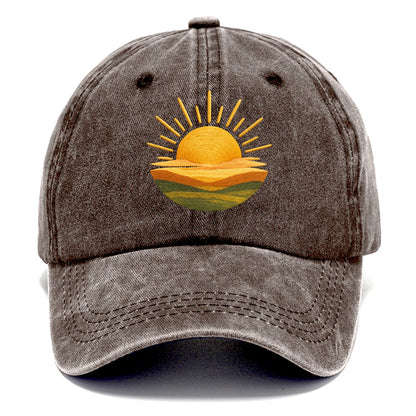 golden sunrise horizon Hat