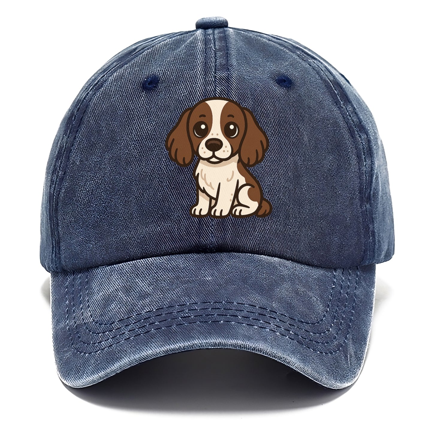 english springer spaniel liver and white sitting pose portrait design Hat