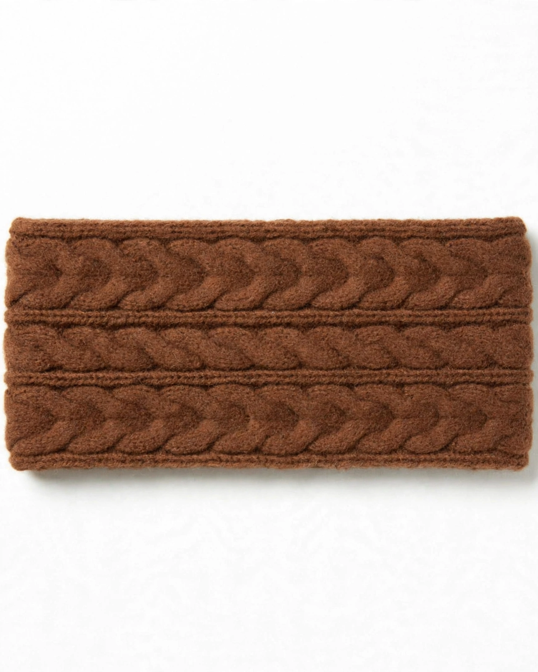 Merino Wool Knit Headband - Wide Braided Ear Warmer