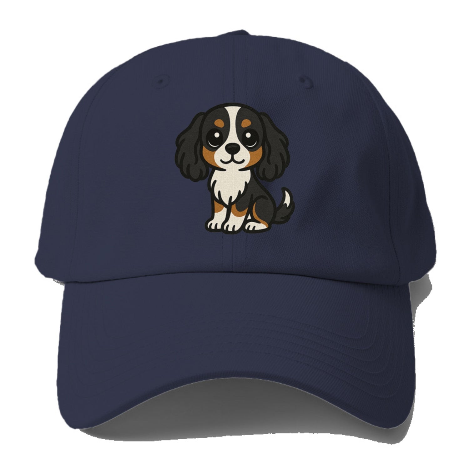 cavalier king charles spaniel tricolor sitting pose portrait design Hat