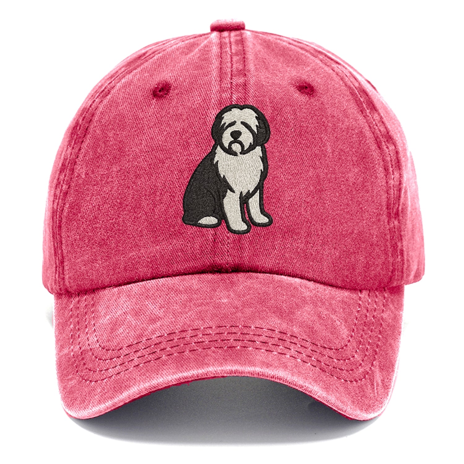 Old English Sheepdog Black And White Pose Hat