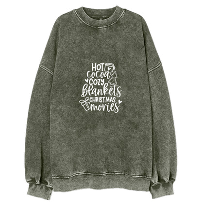 hot cocoa cozy blankets christmas movies Hat