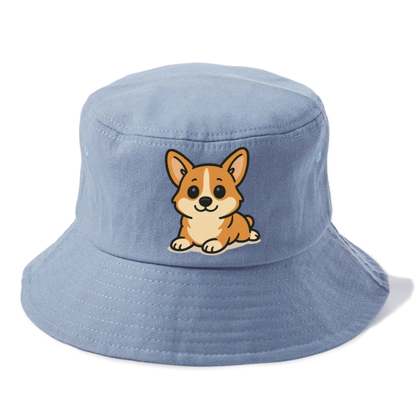 corgi sploot position portrait design Hat