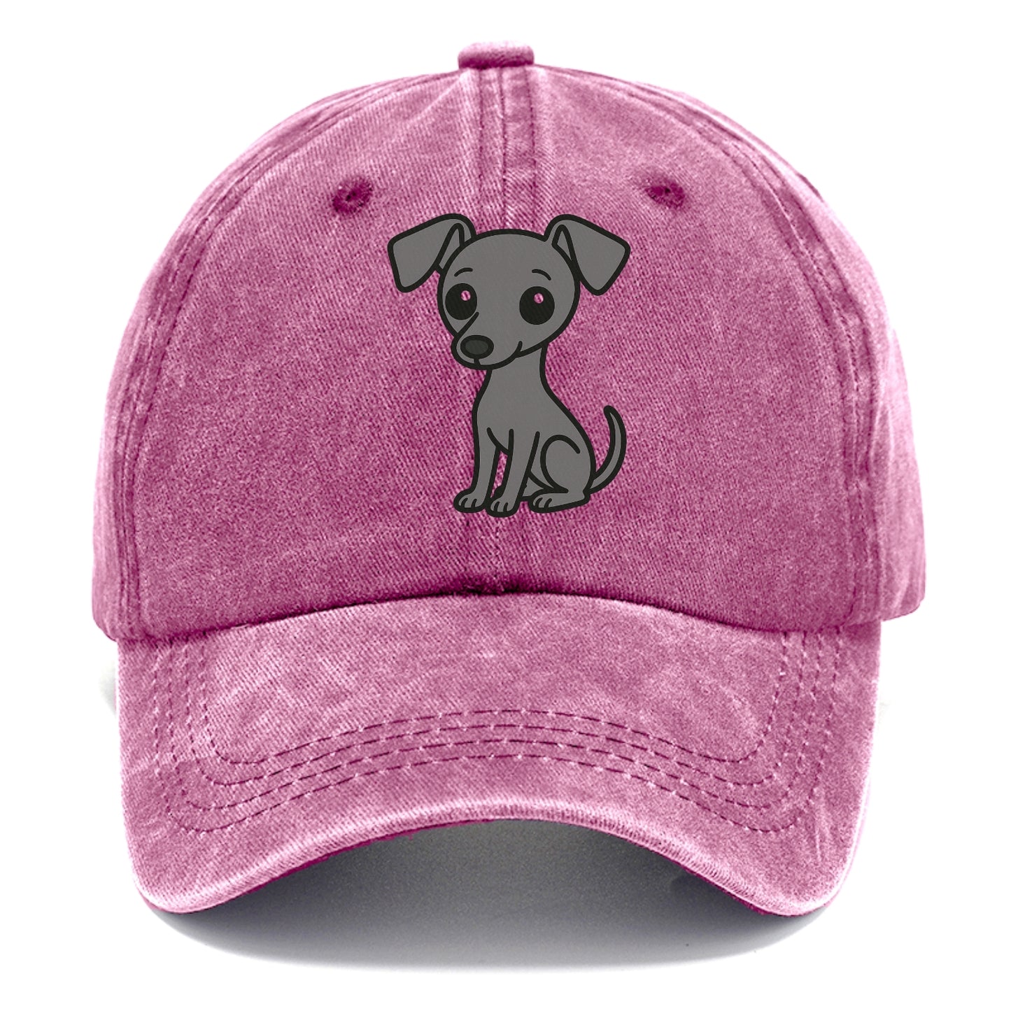 italian greyhound gray sitting pose with thin build portrait design Hat