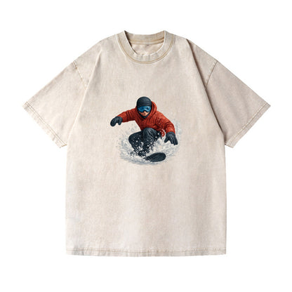 snowboarder carving through fresh powder Hat