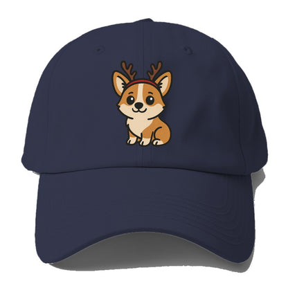 corgi wearing reindeer antlers christmas theme portrait design Hat