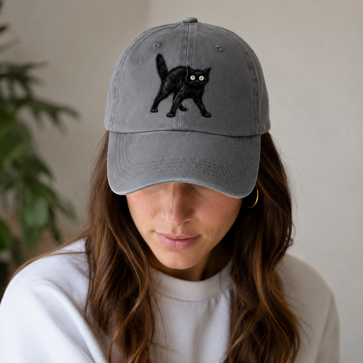 Glowing Black Cat Classic Cap – editorial product image