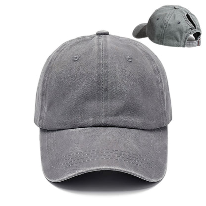 Pandaize Ponytail Baseball Cap European And American Trendy Curved Brim Baseball Cap Outdoor Sports Sun Hat For Women In Spring And Summer