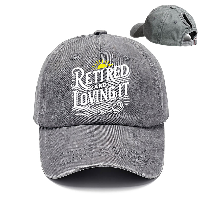 Gorra de béisbol con cola de caballo jubilada y encantada para mujer en primavera y verano