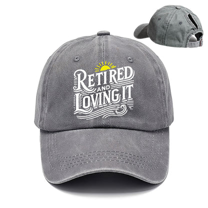 Gorra de béisbol con cola de caballo jubilada y encantada para mujer en primavera y verano