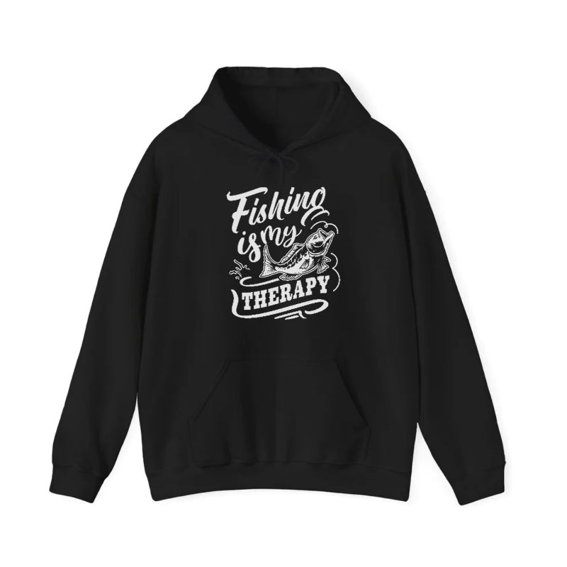 Fishing Is My Therapy Hooded Sweatshirt – Pandaize