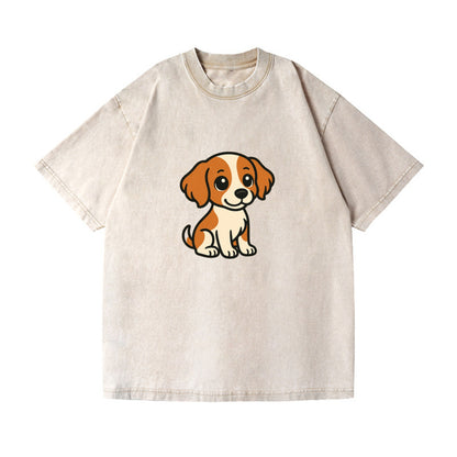 brittany spaniel orange and white sitting pose portrait design Hat