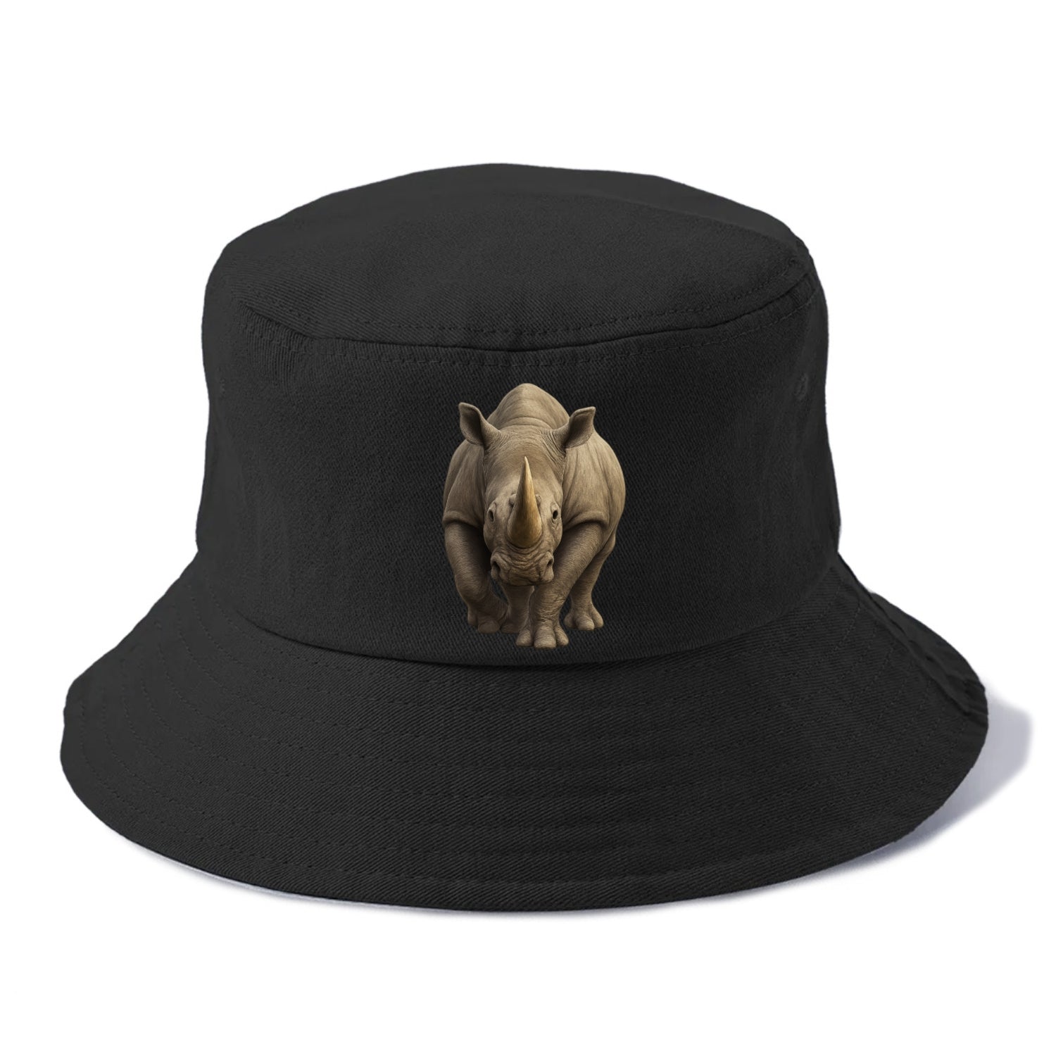 rhino portrait intense gaze illustration Hat