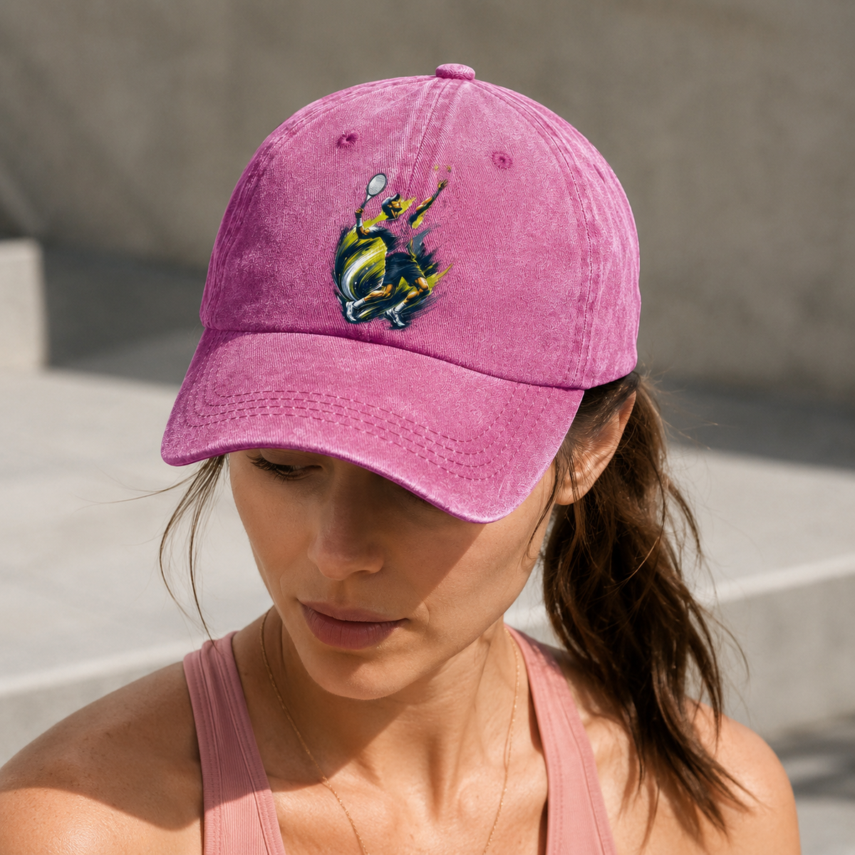 Explosive Brushstroke Tennis Serve Classic Cap – editorial product image