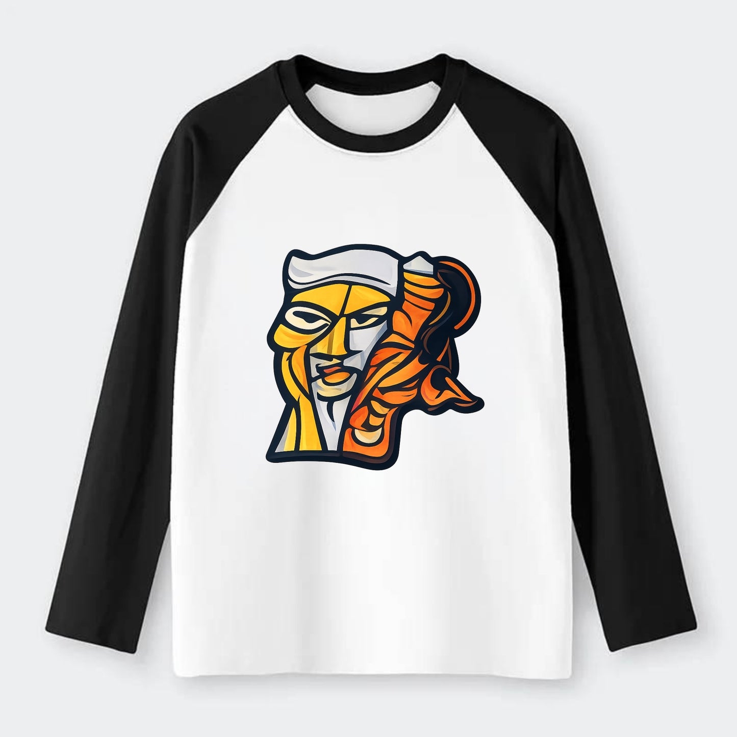 Axis Face - Raglan Long Sleeve T-Shirt