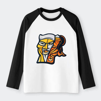 Axis Face - Raglan Long Sleeve T-Shirt
