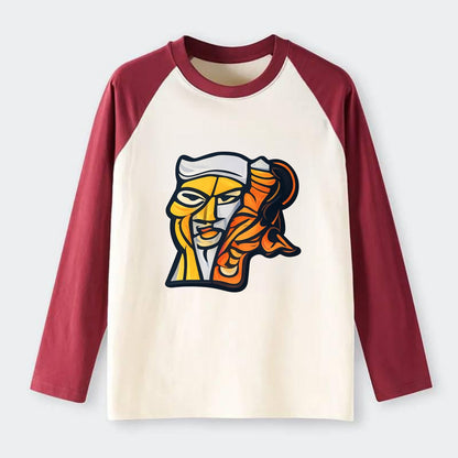 Axis Face - Raglan Long Sleeve T-Shirt