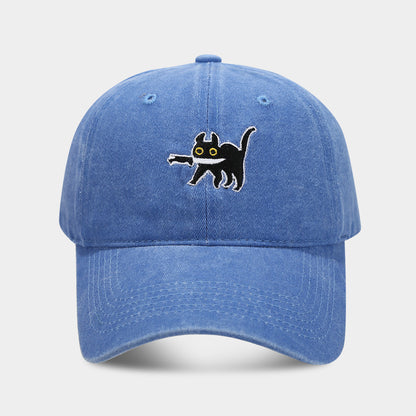 Assassin Kitten Baseball Cap | Vintage Washed Cotton Sun Hat