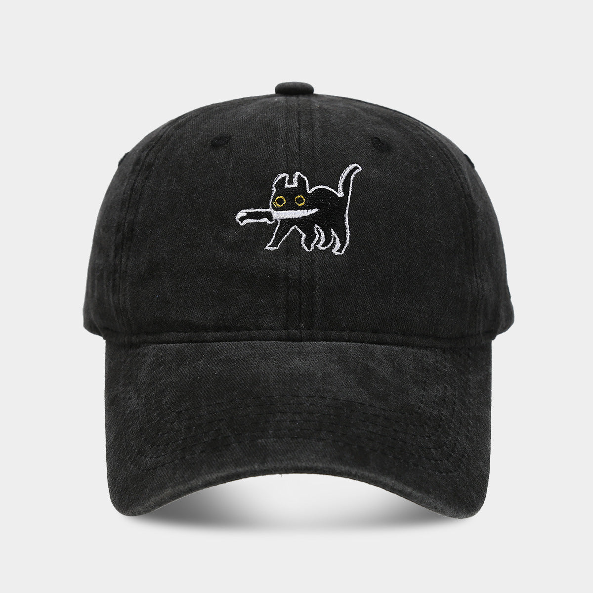 Assassin Kitten Baseball Cap | Vintage Washed Cotton Sun Hat