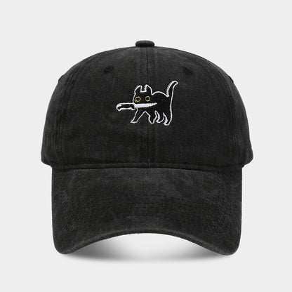 Assassin Kitten Baseball Cap | Vintage Washed Cotton Sun Hat
