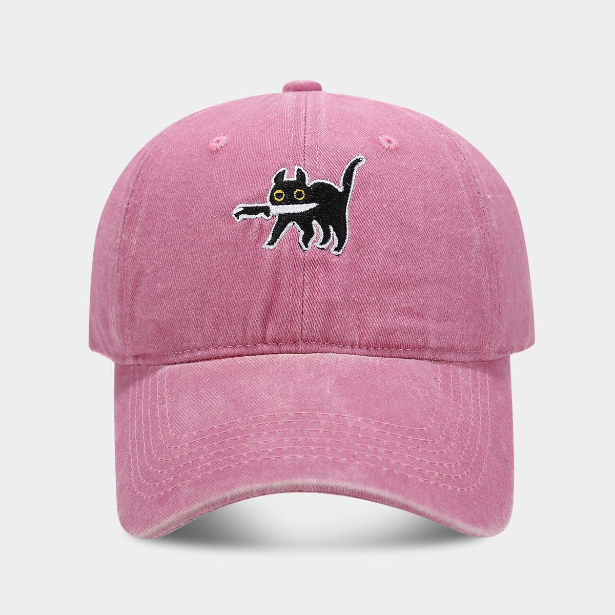 Assassin Kitten Baseball Cap | Vintage Washed Cotton Sun Hat
