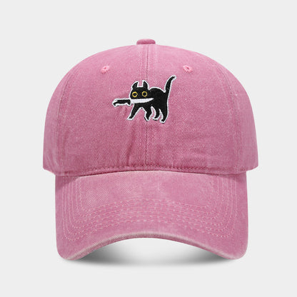 Assassin Kitten Baseball Cap | Vintage Washed Cotton Sun Hat
