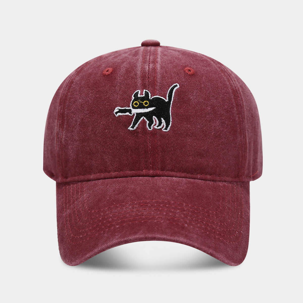 Assassin Kitten Baseball Cap | Vintage Washed Cotton Sun Hat