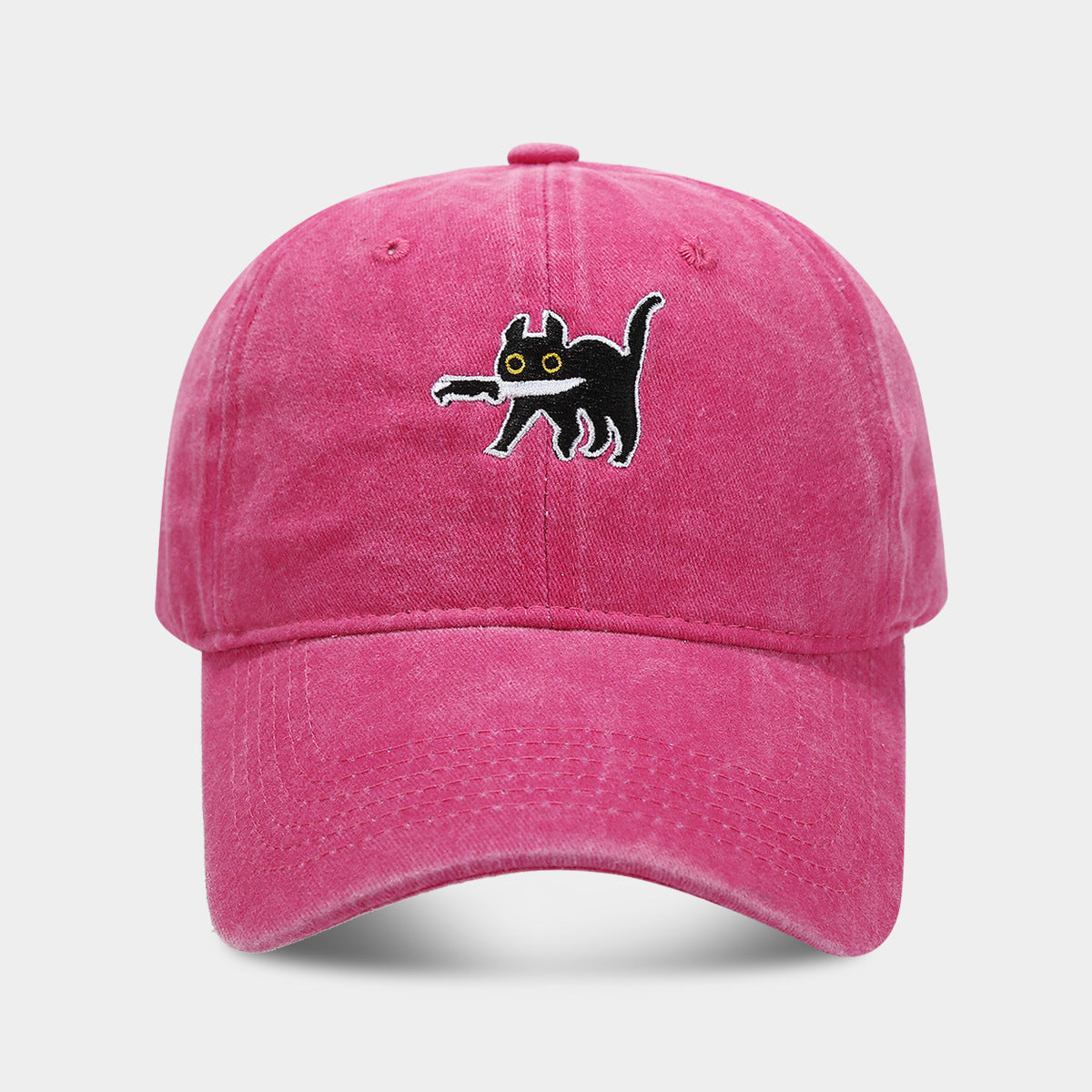 Assassin Kitten Baseball Cap | Vintage Washed Cotton Sun Hat