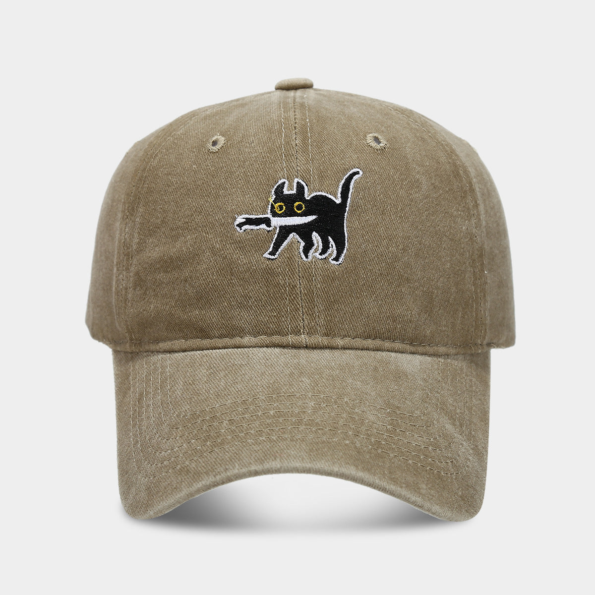 Assassin Kitten Baseball Cap | Vintage Washed Cotton Sun Hat