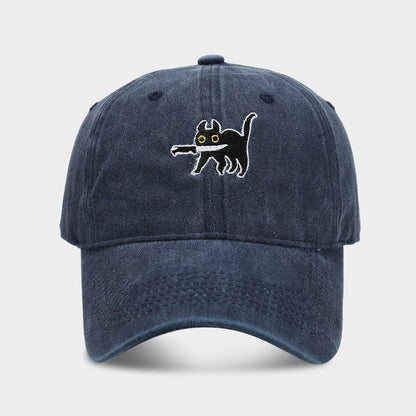 Assassin Kitten Baseball Cap | Vintage Washed Cotton Sun Hat