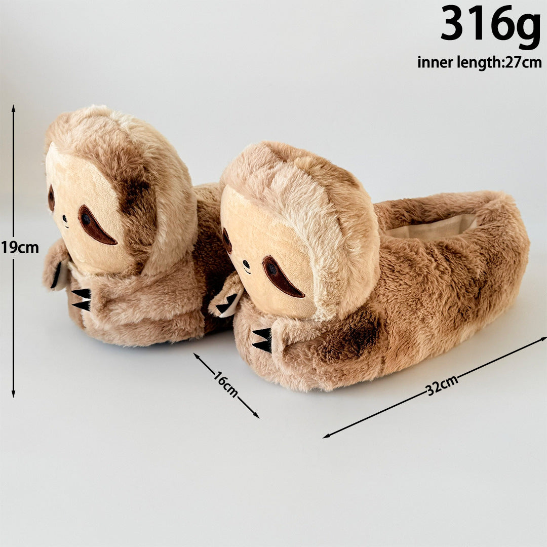 Adorable Sloth Plush Slippers - Cozy & Cute Indoor Footwear