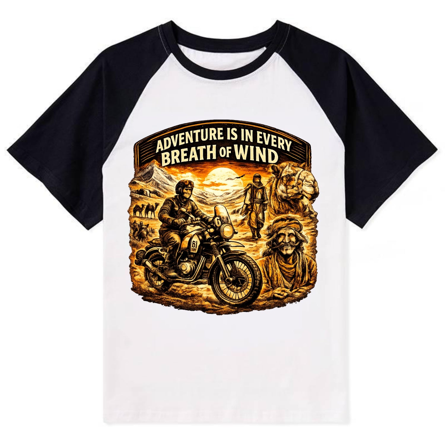 Adventure Vintage Rides - Contrast Raglan T-shirt