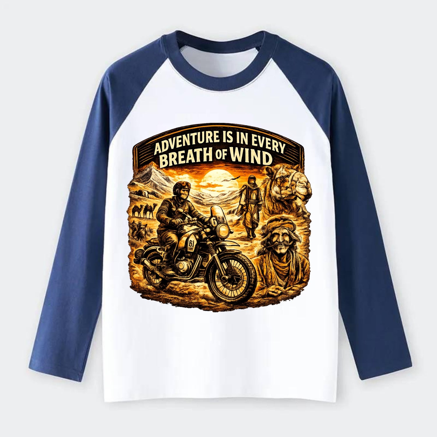Adventure Vintage Rides - Raglan Long Sleeve T-Shirt