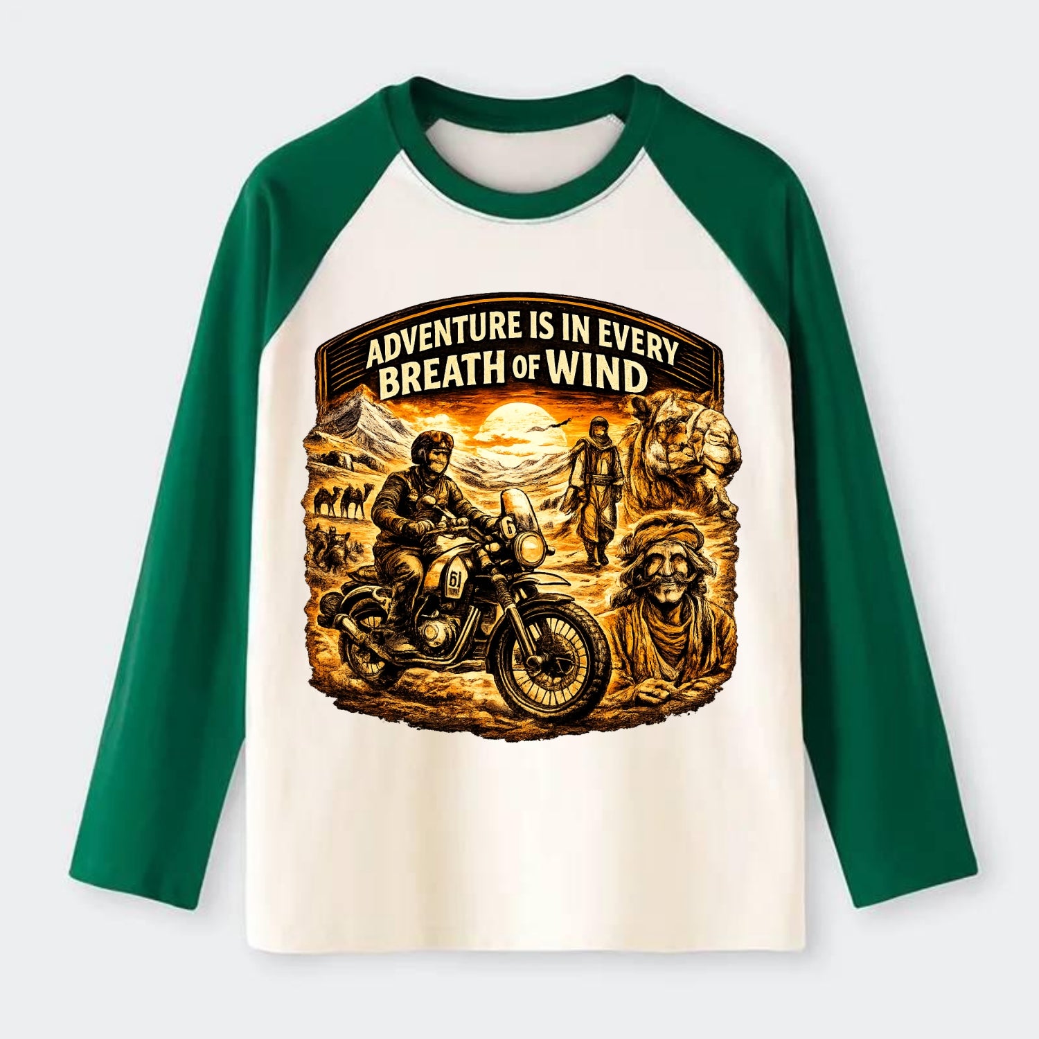 Adventure Vintage Rides - Raglan Long Sleeve T-Shirt