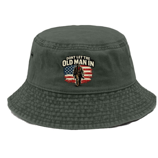 Dont Let The Old Man In Vintage Bucket Hat - Army Green