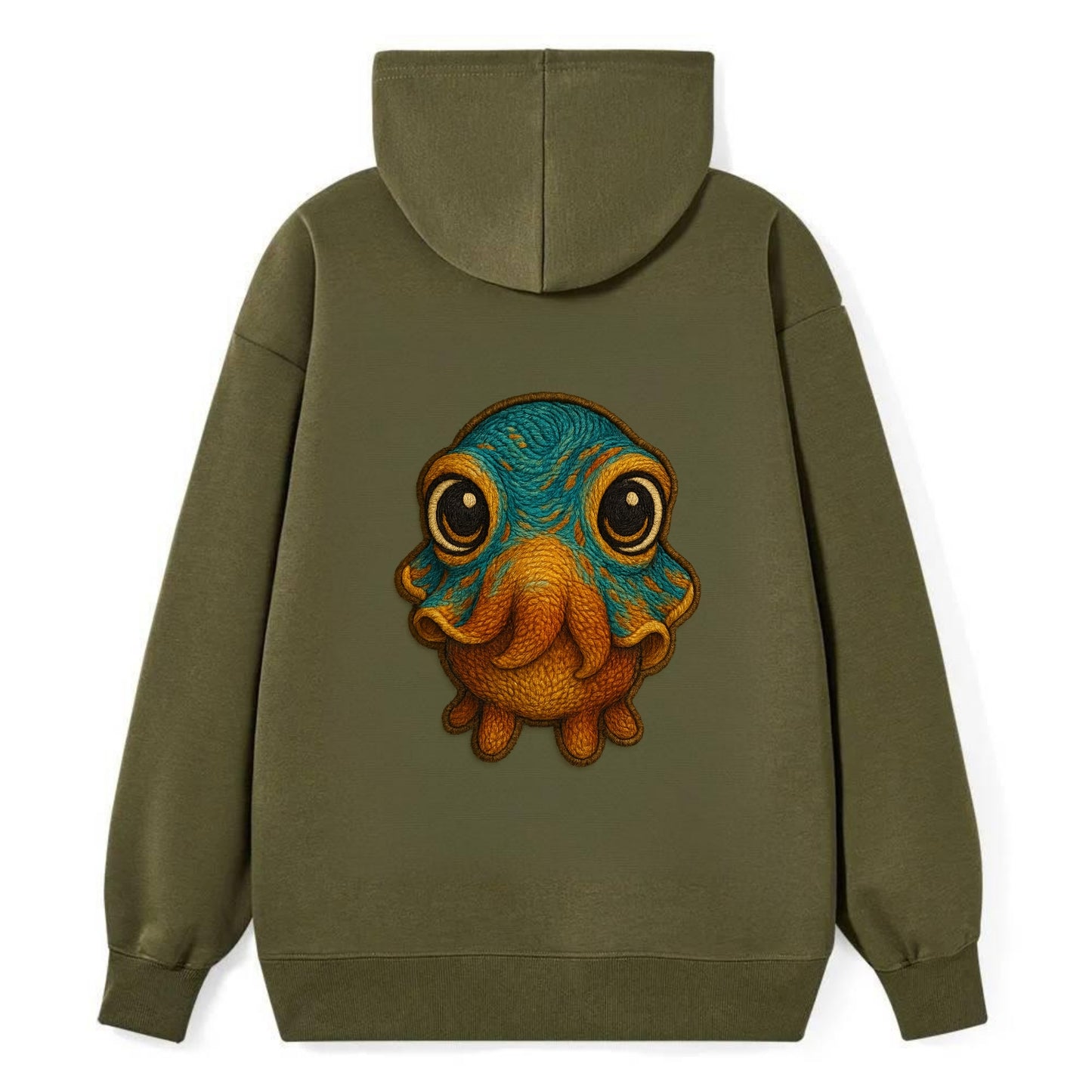 Baby Cuttlefish - color-changing skin, W-shaped pupil, front-facing, - Classic Pullover Hoodie - ArmyGreen