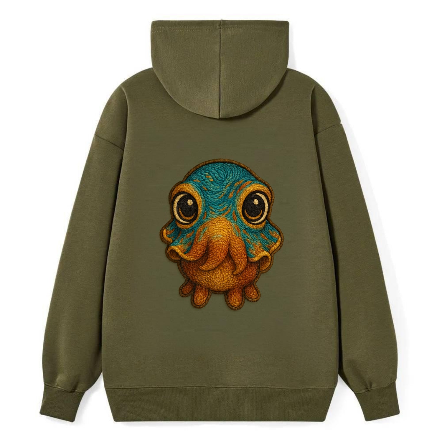 Baby Cuttlefish - color-changing skin, W-shaped pupil, front-facing, - Classic Pullover Hoodie - ArmyGreen