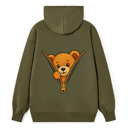 zipper bear - Classic Pullover Hoodie - ArmyGreen