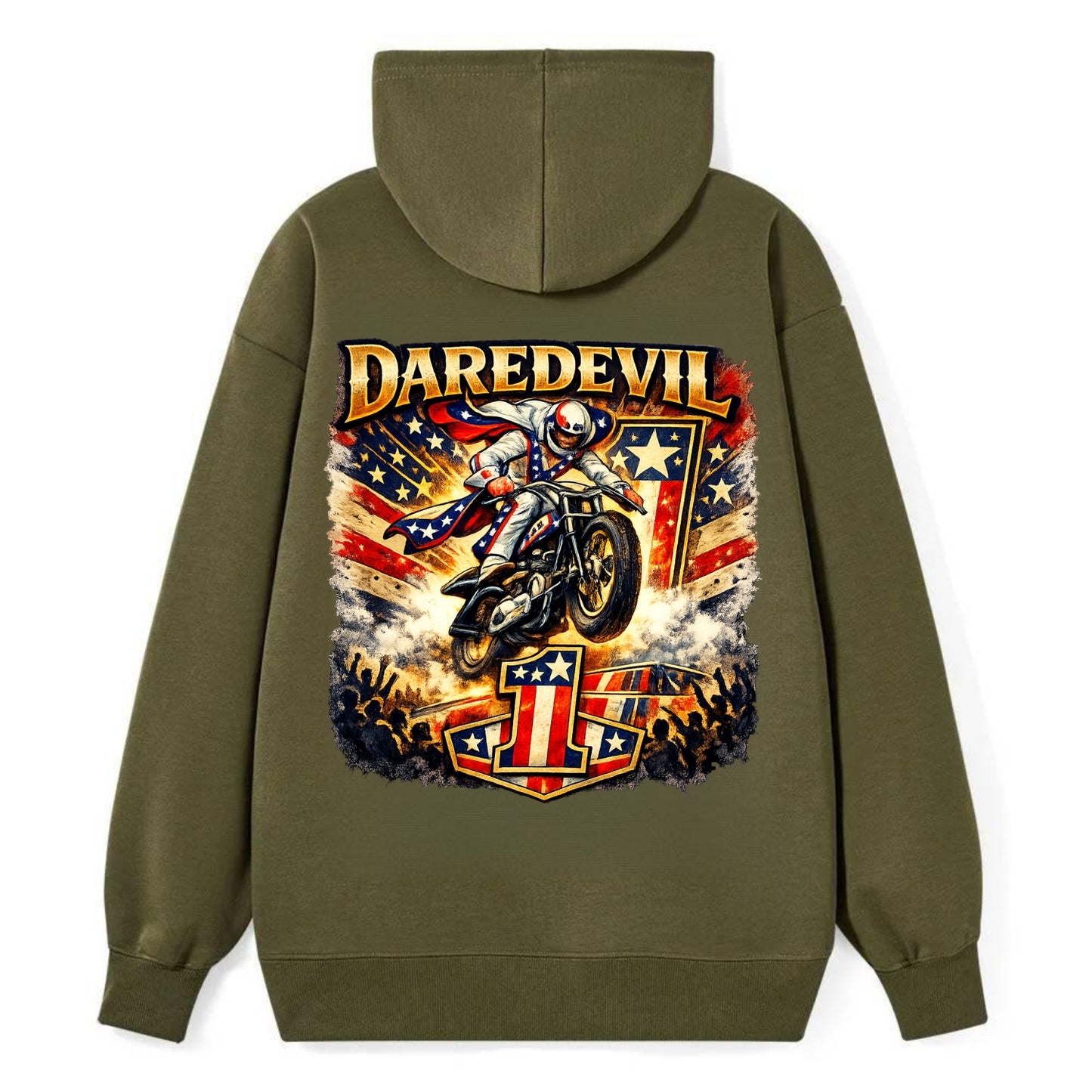 Daredevil Stunt Rider - Classic Pullover Hoodie - ArmyGreen