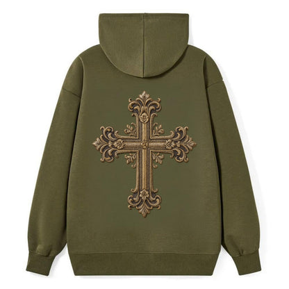 Victorian Cross  - Classic Pullover Hoodie - ArmyGreen